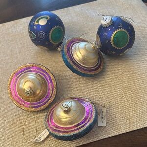 Bundle of 5 Space Themed Planet Ornaments